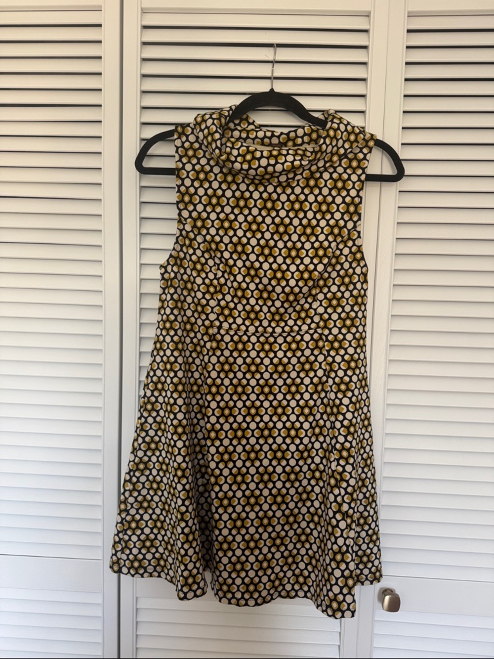 Free People Sleeveless Dot Mini Dress in Mustard and Black